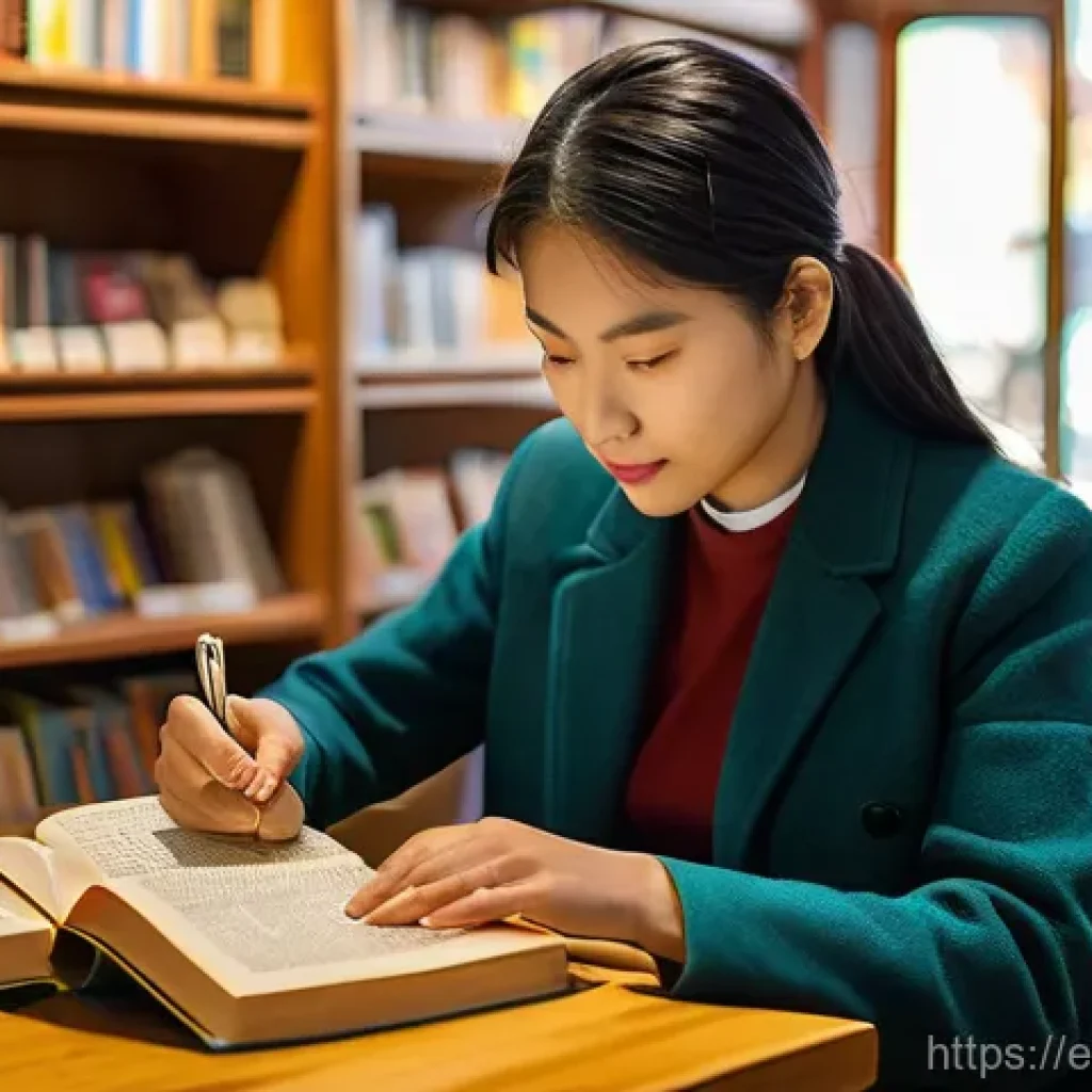 통역사로서 성장하기 위한 독서 리스트 - **Cultural Immersion Through Literature**
    A professional female interpreter, dressed in smart, c...